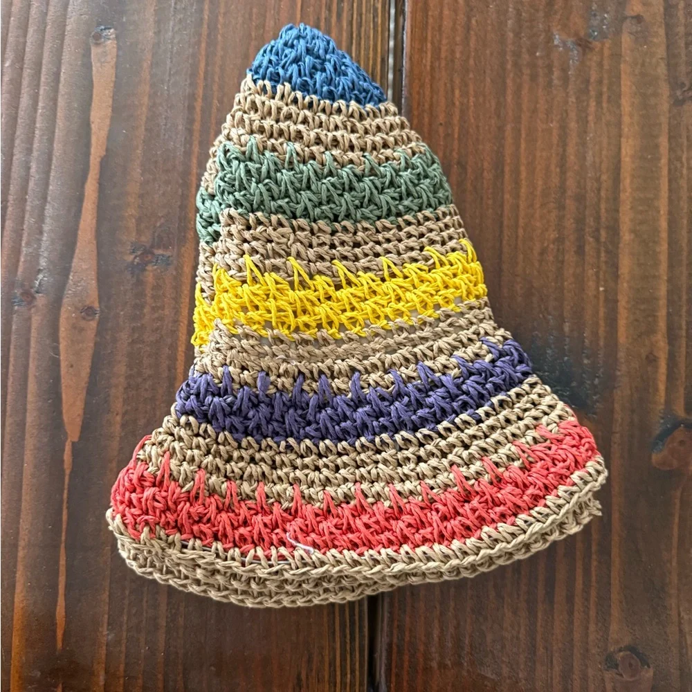 RAFFIA COLORFUL 🥥 CROCHET BUCKET HAT